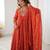 Rust georgette readymade anarkali suit with embroidery & sequence work
