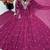 Magenta georgette readymade anarkali suit with embroidery & sequence work