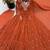Rust georgette readymade anarkali suit with embroidery & sequence work