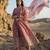 Pink silk blend readymade anarkali suit with embroidery & sequence work