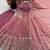 Pink silk blend readymade anarkali suit with embroidery & sequence work
