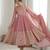 Pink silk blend readymade anarkali suit with embroidery & sequence work