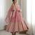 Pink silk blend readymade anarkali suit with embroidery & sequence work