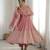 Pink silk blend readymade anarkali suit with embroidery & sequence work