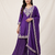 Purple sequence coding embroidery work readymade sharara suit set for wedding & festive wear