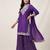 Purple sequence coding embroidery work readymade sharara suit set for wedding & festive wear