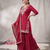 Red sequence coding embroidery work readymade sharara suit set for wedding & festive wear