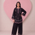 Black embroidered kurta with farshi salwar & dupatta set