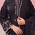 Black embroidered kurta with farshi salwar & dupatta set