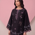 Black embroidered kurta with farshi salwar & dupatta set