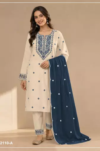 KHADI COTTON EMBROIDERY WORK SALWAR SUIT 