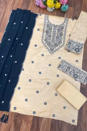 KHADI COTTON EMBROIDERY WORK SALWAR SUIT 