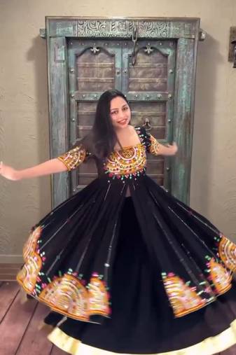 Black Thread Navratri Lehenga Choli