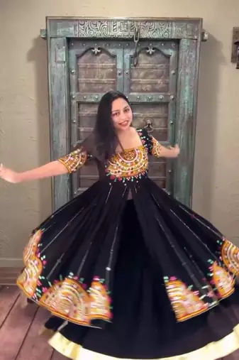 Black Thread Navratri Lehenga Choli