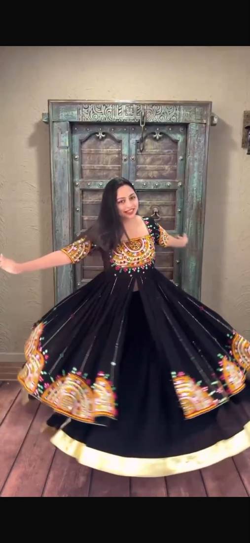 Black Thread Navratri Lehenga Choli