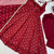 Maroon sleeveless square neck flared anarkali kurta set with pant and embellished net dupatta