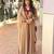 Beige silk blend readymade anarkali suit with embroidery & thread work