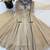 Beige silk blend readymade anarkali suit with embroidery & thread work