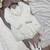 White silk blend readymade suit with miroor & moti work