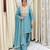 Teal silk blend readymade suit with embroidery & thread work