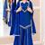 R blue silk blend readymade suit with miroor & moti work