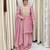 Pink silk blend readymade suit with embroidery & thread work