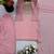 Pink silk blend readymade suit with embroidery & thread work