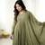 Mehendi georgette readymade anarkali suit with embroidery & sequence work