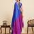blue zari work silk blend saree with blouse