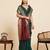 dark green zari work silk blend saree with blouse