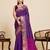 purple zari work silk blend saree with blouse