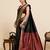 Black zari work pure silk saree with blouse