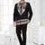 Black embroidered jodhpuri suit / bandhgala
