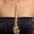 Gold metallic long drop necklace