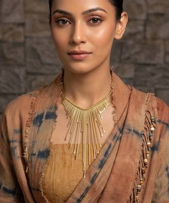 Radiant fringe statement choker necklace 1