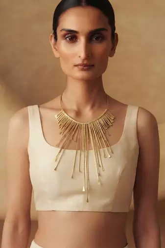 Radiant fringe statement choker necklace