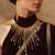 Radiant fringe statement choker necklace