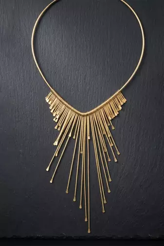 Radiant fringe statement choker necklace
