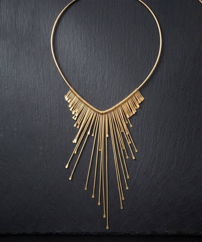 Radiant fringe statement choker necklace