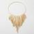 Golden fringe bib collar necklace