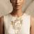 Gold metallic wire maze choker necklace