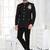 Black regal embroidered bandhgala suit