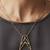 Gold metallic layered collar pendant necklace