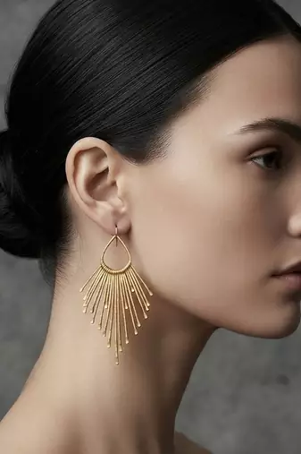 Gold metallic wide hoop earrings