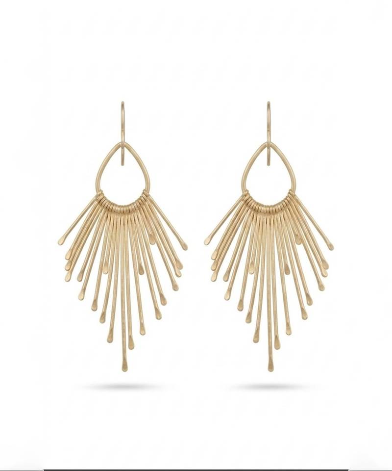 Gold metallic wide hoop earrings