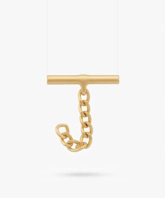 Gold chain drop pin brooch 2