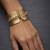 Gold chain link hinged cuff bracelet