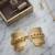 Gold chain link hinged cuff bracelet