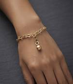Gold ball drop chain bracelet