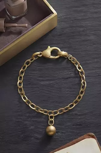 Gold ball drop chain bracelet